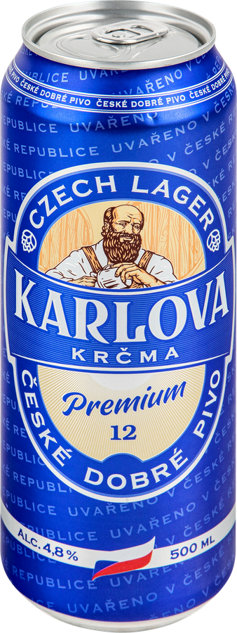 Пиво светлое KARLOVA KRCMA Premium фильтрованное пастеризованное 4,8%, 0.5л, предпросмотр