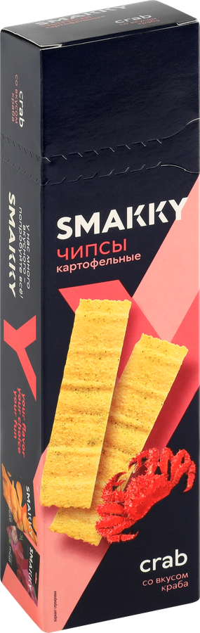 Чипсы картофельные SMAKKY со вкусом краба, 100г, превью