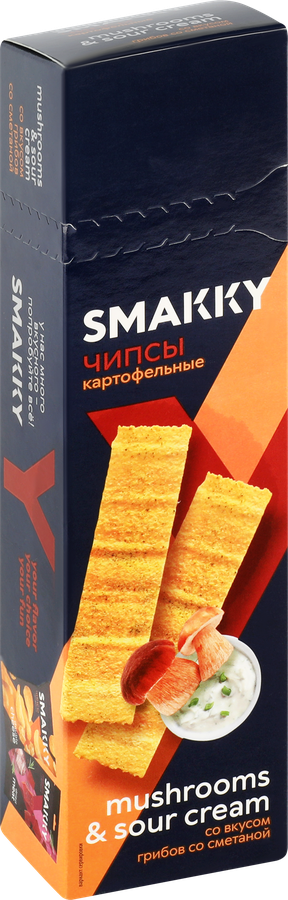 Чипсы картофельные SMAKKY со вкусом грибов со сметаной, 100г, превью