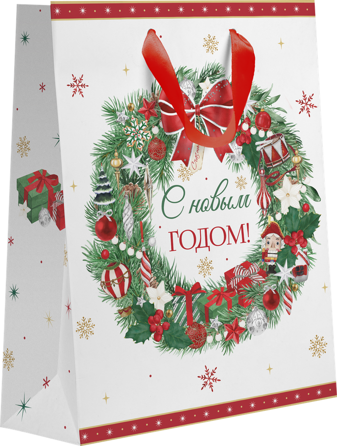 Пакет подарочный Новогодняя сказка, 41х31х10см, Арт. XL, предпросмотр
