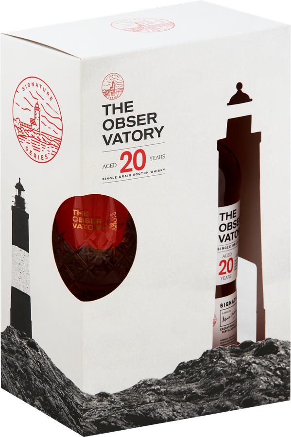 Виски THE OBSERVATORY Шотландский зерновой 20 лет 40%, со стаканом, п/у, 0,7л, превью