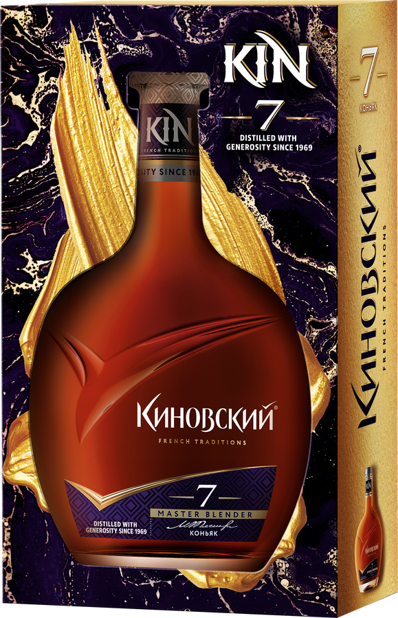 Коньяк КИНОВСКИЙ выдержанный КВ 7 лет 40%, п/у, 0.5л, предпросмотр