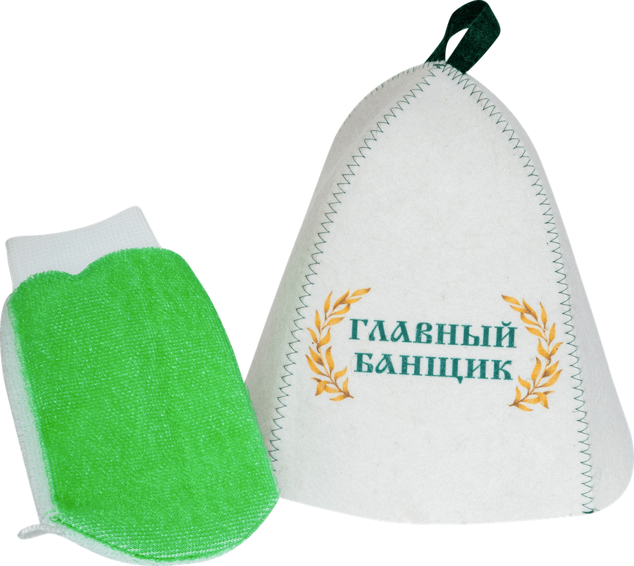 Набор для бани и сауны ГЛАВБАНЯ шапка и мочалка, в ассортименте, Арт. Б32376Л, предпросмотр