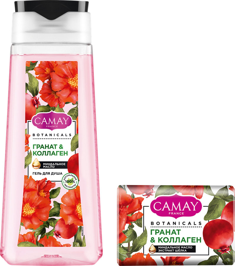Набор подарочный женский CAMAY Botanicals Гель для душа Цветы граната, 250мл+Мыло Цветы граната, 85мл, превью