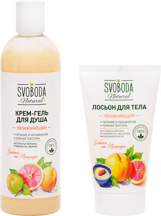 Набор подарочный женский SVOBODA Natural Райский сад Крем-гель для душа, 345мл+ Лосьон для тела, 150мл, превью