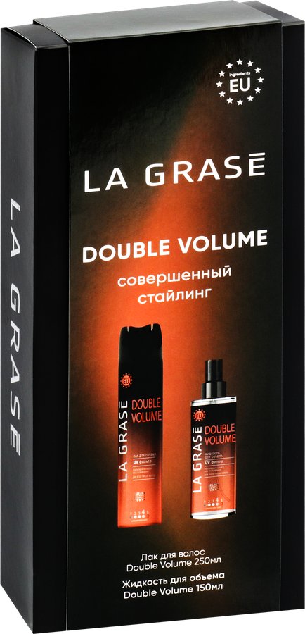 Набор подарочный женский LA GRASE Set Double Volum Лак для волос, 250мл+Жидкость для укладки волос, 150мл, предпросмотр