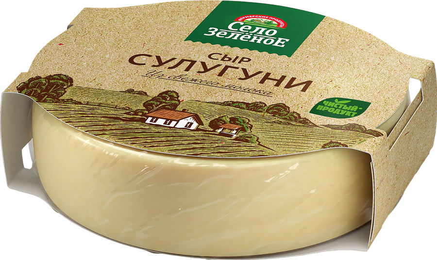 Сыр СЕЛО ЗЕЛЕНОЕ Сулугуни 40%, без змж, 300г, предпросмотр