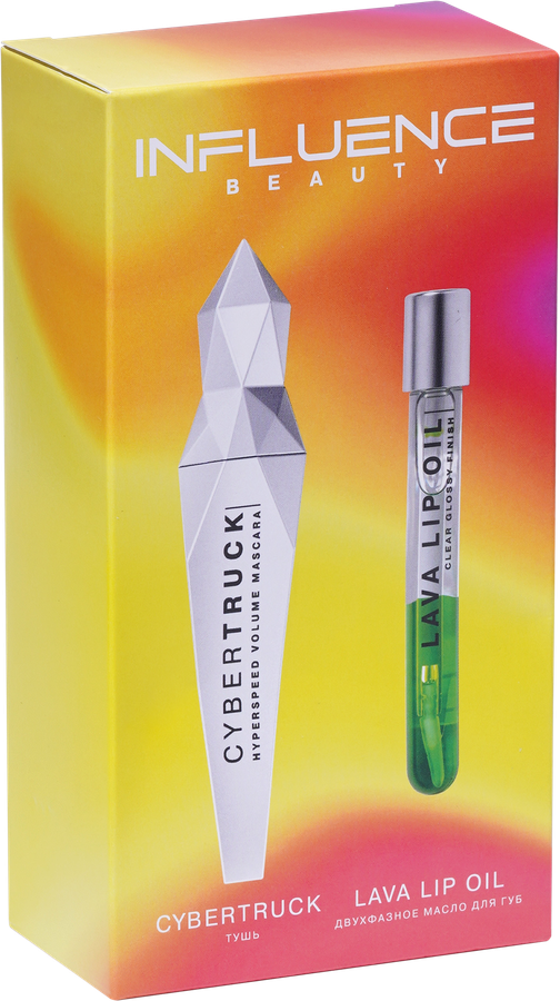 Набор подарочный женский INFLUENCE BEAUTY Тушь Cybertruck+Масло двухфазное для губ Lava lip oil тон 4, превью
