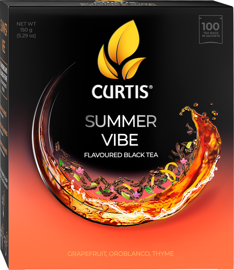 Чай черный CURTIS Summer Vibe c чабрецом, мятой и ароматом цитрусовых, 100пак, предпросмотр