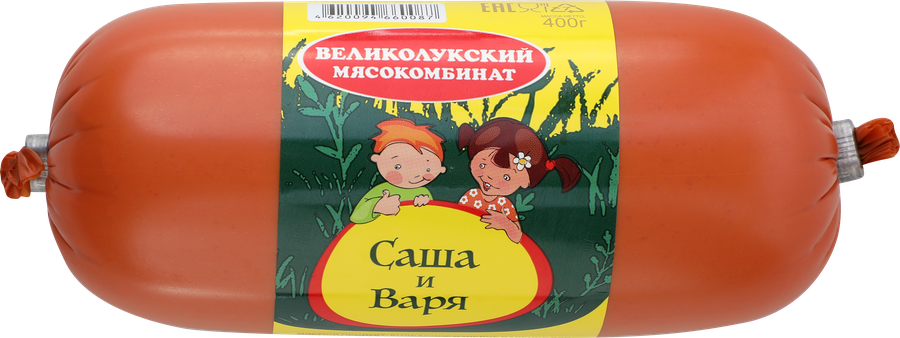 Колбаса вареная МК ВЕЛИКОЛУКСКИЙ Саша и Варя, для питания детей, с 6 лет, 400г, превью