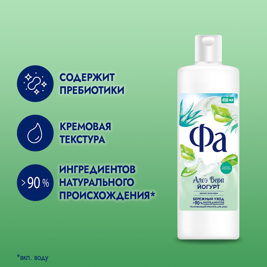 Гель для душа ФА Алое вера йогурт, 450мл, превью