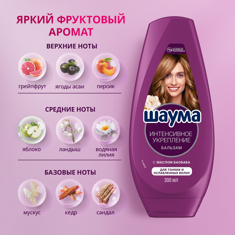 Бальзам для волос ШАУМА Интенсивное укрепление, 300мл, предпросмотр