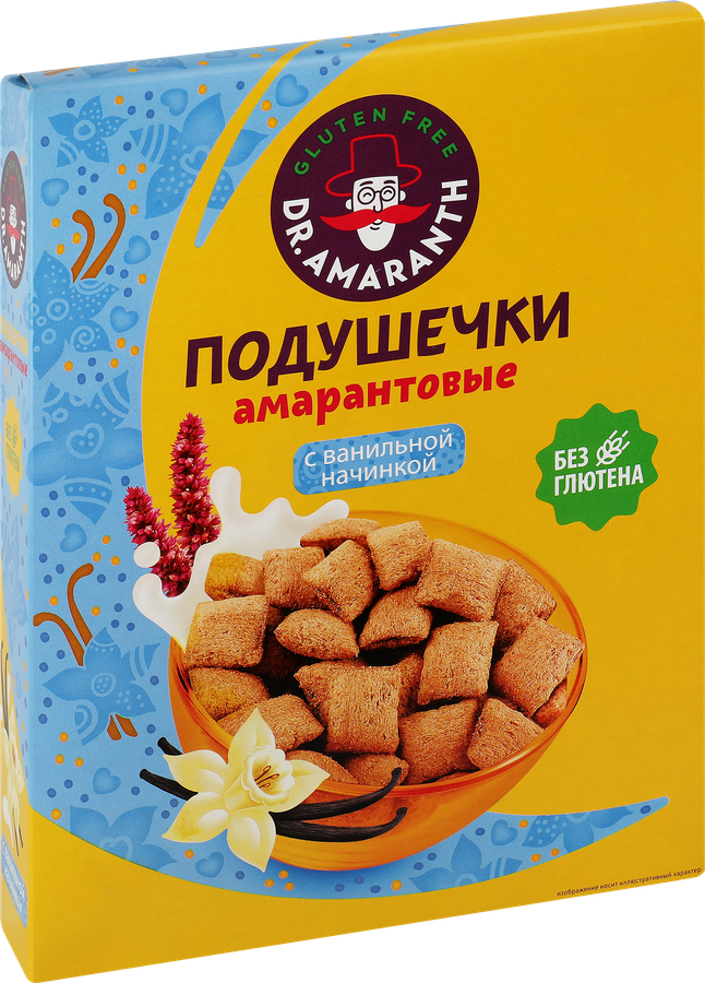 Подушечки безглютеновые DR. AMARANTH Амарантовые со вкусом ванили, 180г, превью
