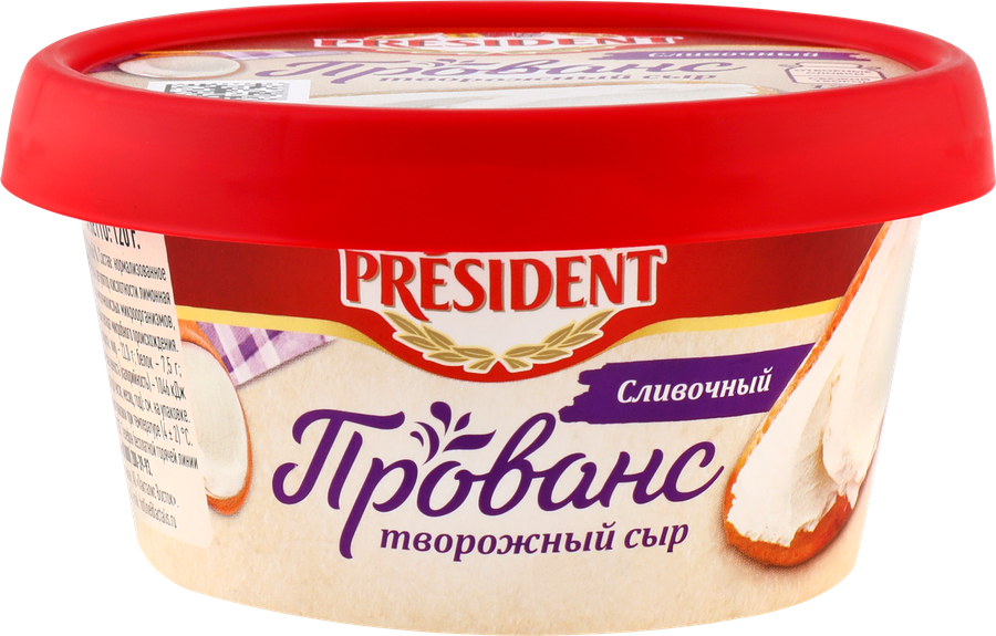 Сыр творожный PRESIDENT Прованс сливочный 65%, без змж, 120г, превью