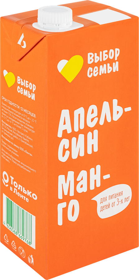 Нектар ВЫБОР СЕМЬИ Апельсин, манго, 0.95л, предпросмотр