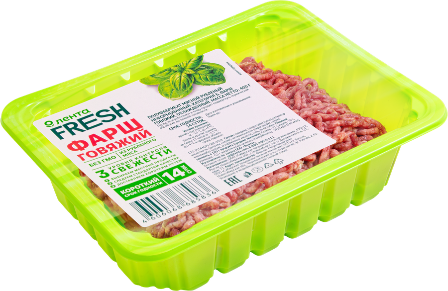Фарш говяжий ЛЕНТА FRESH, 400г, предпросмотр