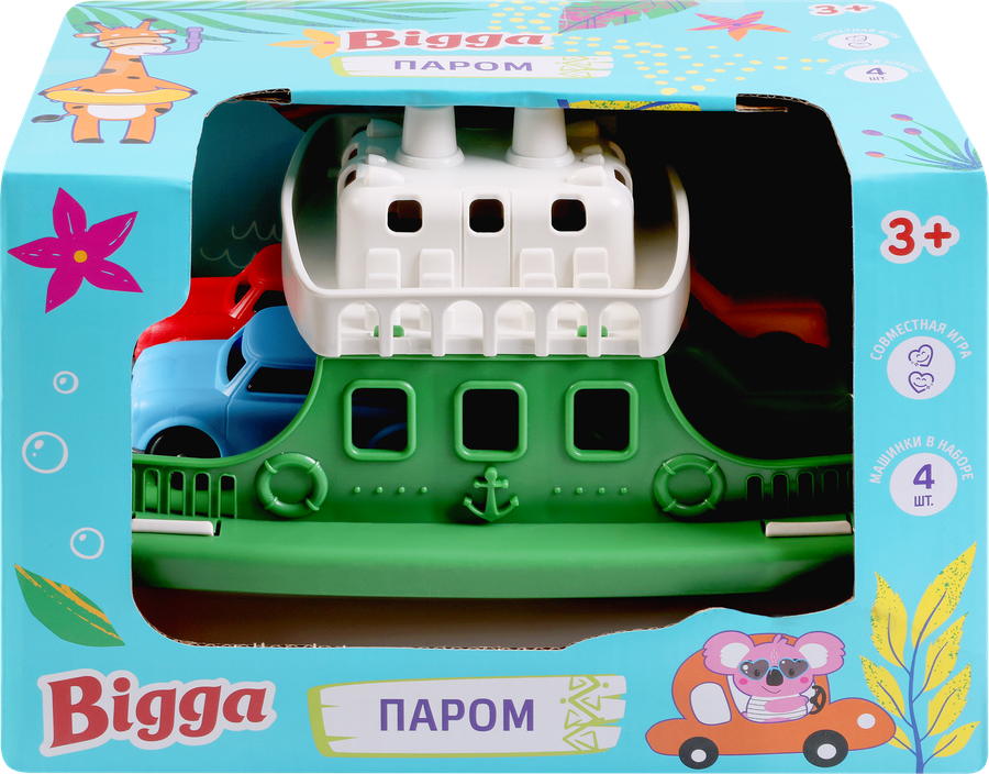 Набор игровой BIGGA Паром с 4 машинами, 25,5см, Арт. YE015831, предпросмотр