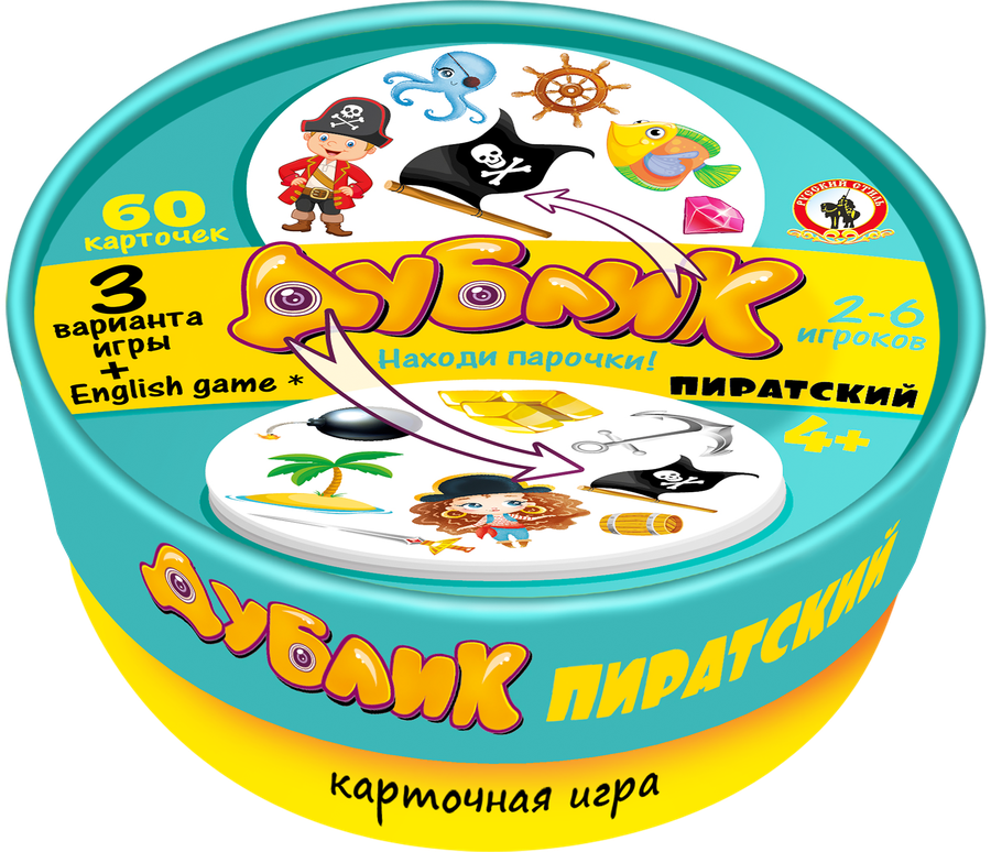 Игра настольная РУССКИЙ СТИЛЬ Дублик в круглой коробке, в ассортименте, предпросмотр