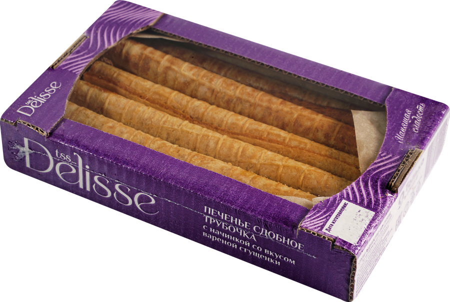 Печенье сдобное DELISSE Трубочка с вареной сгущенкой, 500г, предпросмотр