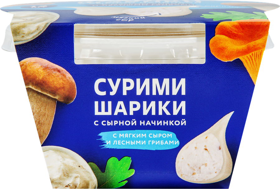 Сурими-шарики МЕРИДИАН с мягким сыром и лесными грибами, 100г, превью