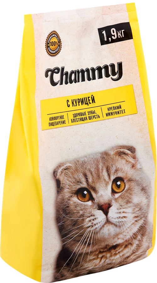 Корм сухой для кошек CHAMMY с курицей, 1,9кг, предпросмотр