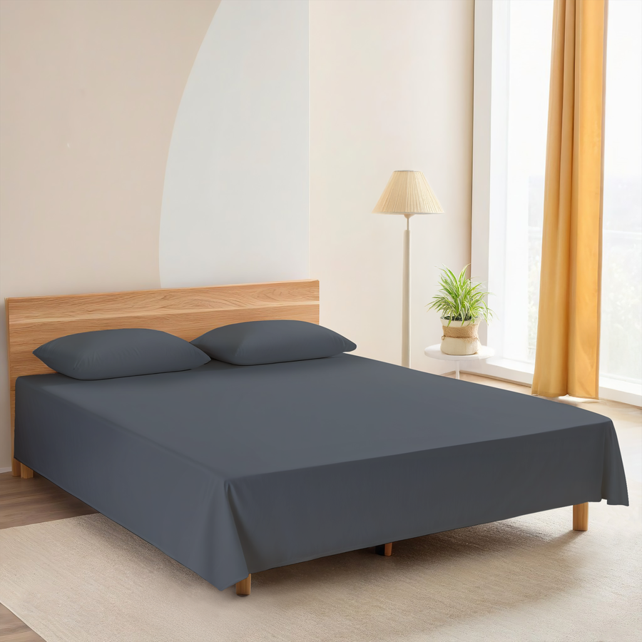 Простыня HOMECLUB 220x260см, серая, поплин, Арт. HCP/S2226/Д1, превью