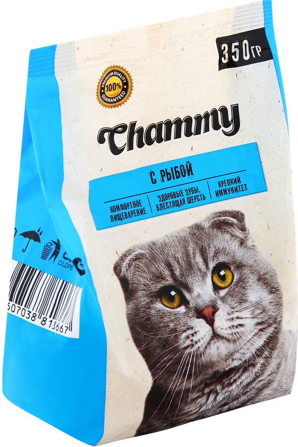 Корм сухой для кошек CHAMMY с рыбой, 350г, предпросмотр