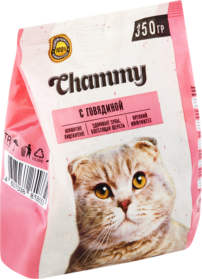 Корм сухой для кошек CHAMMY с говядиной, 350г, превью