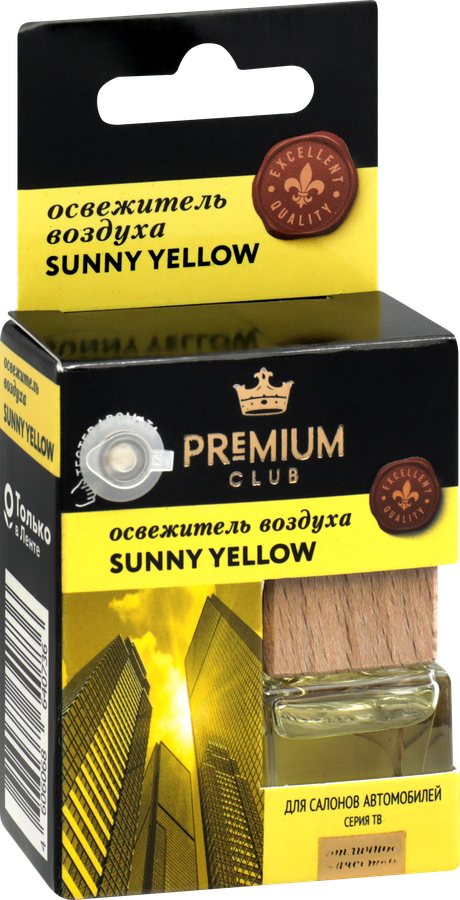 Освежитель воздуха автомобильный PREMIUM CLUB Sunny Yellow, аналог аромата Tom Ford – Tobacco Vanille, 6мл, предпросмотр