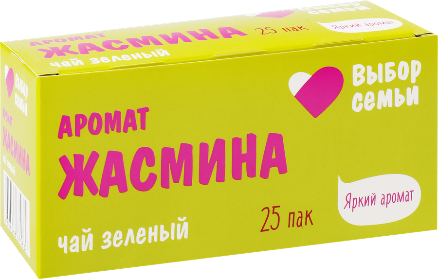 Чай зеленый ВЫБОР СЕМЬИ с ароматом жасмина, 25пак, предпросмотр