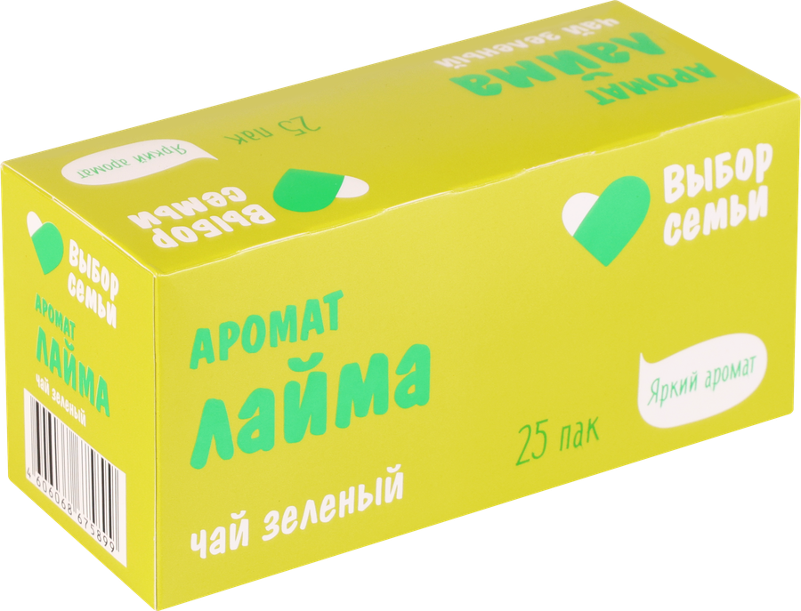 Чай зеленый ВЫБОР СЕМЬИ с ароматом лайма, 25пак, предпросмотр