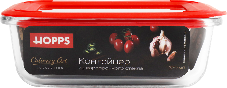 Контейнер HOPPS жаропрочное стекло, силикон, 370мл, Арт. NE-BG2, превью