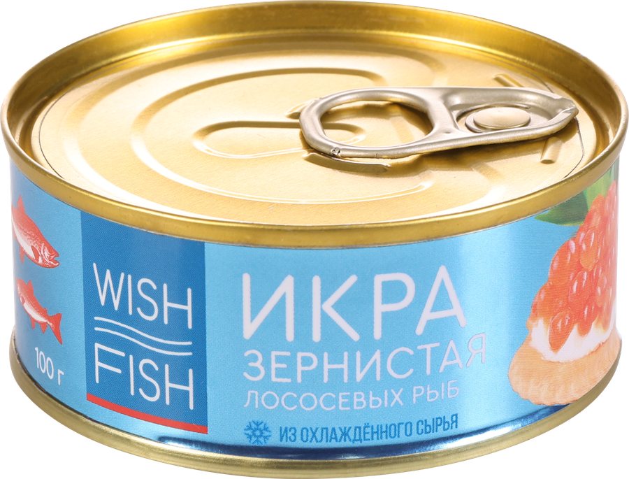 Икра лососевая соленая WISH FISH зернистая, 100г, предпросмотр