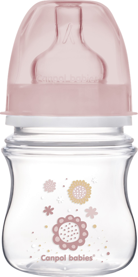 Бутылочка для кормления CANPOL BABIES EasyStart 120мл, антиколиковая с широким горлышком, с 0 месяцев, в ассортименте, Арт. 35/216_blu, 35/216_pin, предпросмотр