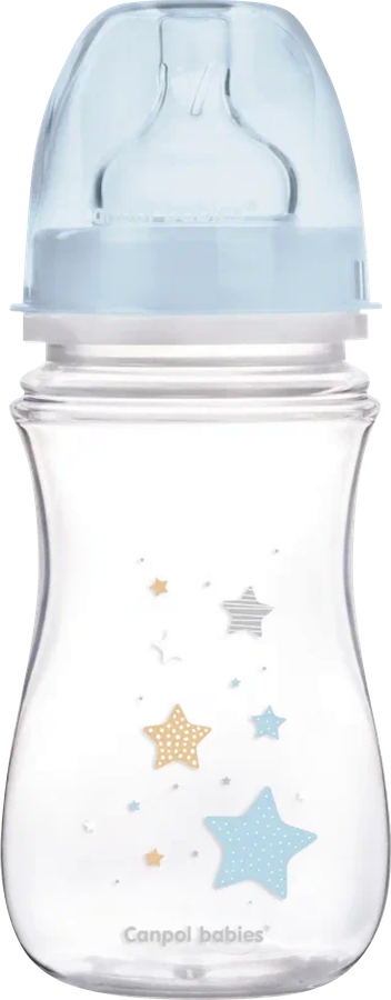 Бутылочка для кормления CANPOL BABIES EasyStart 240мл, антиколиковая с широким горлышком, с 0 месяцев, в ассортименте, Арт. 35/217_blu, 35/217_pin, превью