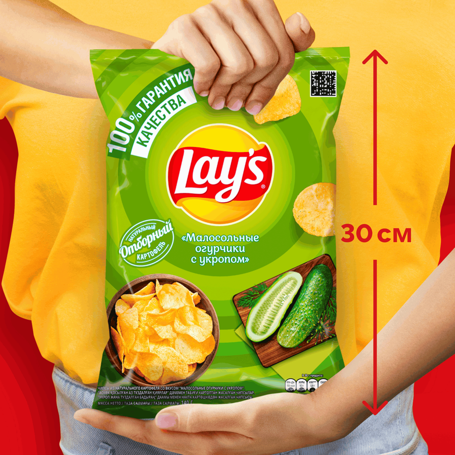 Чипсы картофельные LAY'S Малосольные огурчики с укропом, 140г, предпросмотр