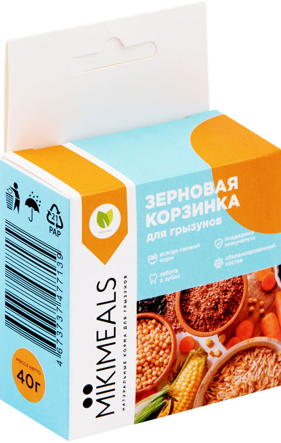 Лакомство для грызунов MIKIMEALS Корзинка зерновая, 40г, предпросмотр