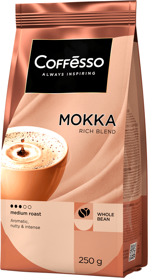 Кофе зерновой COFFESSO Mokka жареный, 250г, превью