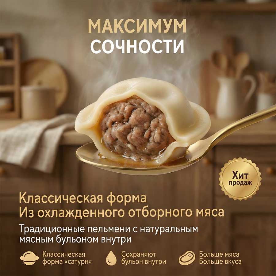 Пельмени ВЕЛИКОСОЧНЫЕ Классические, 800г, превью