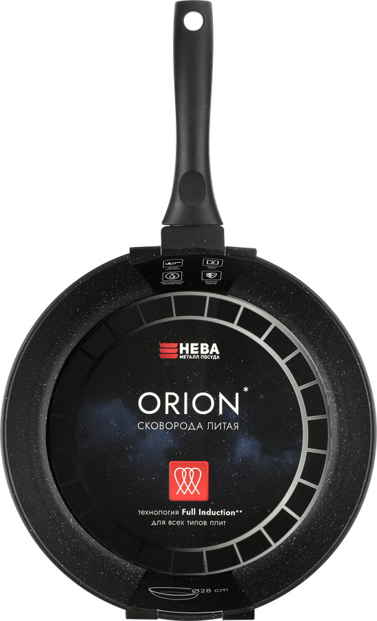 Сковорода НЕВА МЕТАЛЛ ПОСУДА Orion 28см, индукция, литой алюминий, Арт. OR128i, превью