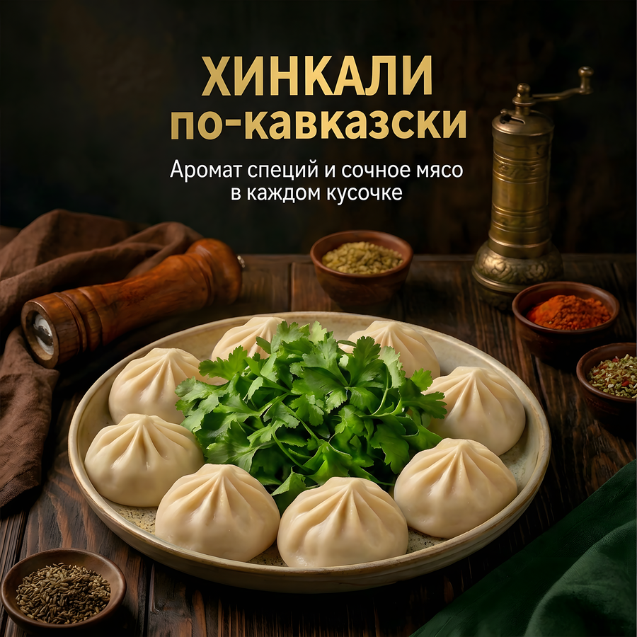 Хинкали ВЕЛИКОСОЧНЫЕ Кавказские, 800г, превью