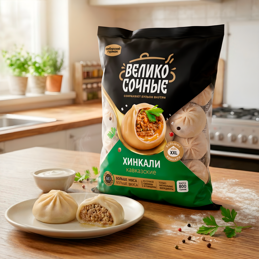 Хинкали ВЕЛИКОСОЧНЫЕ Кавказские, 800г, превью