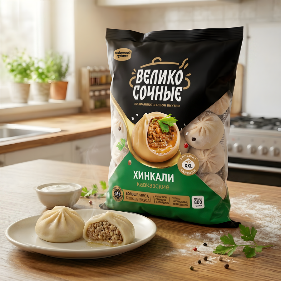 Хинкали ВЕЛИКОСОЧНЫЕ Кавказские, 800г, превью