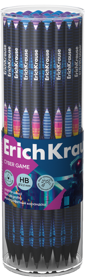 Карандаш ERICHKRAUSE Cyber game, HB, трехгранный, Арт. 60730, предпросмотр