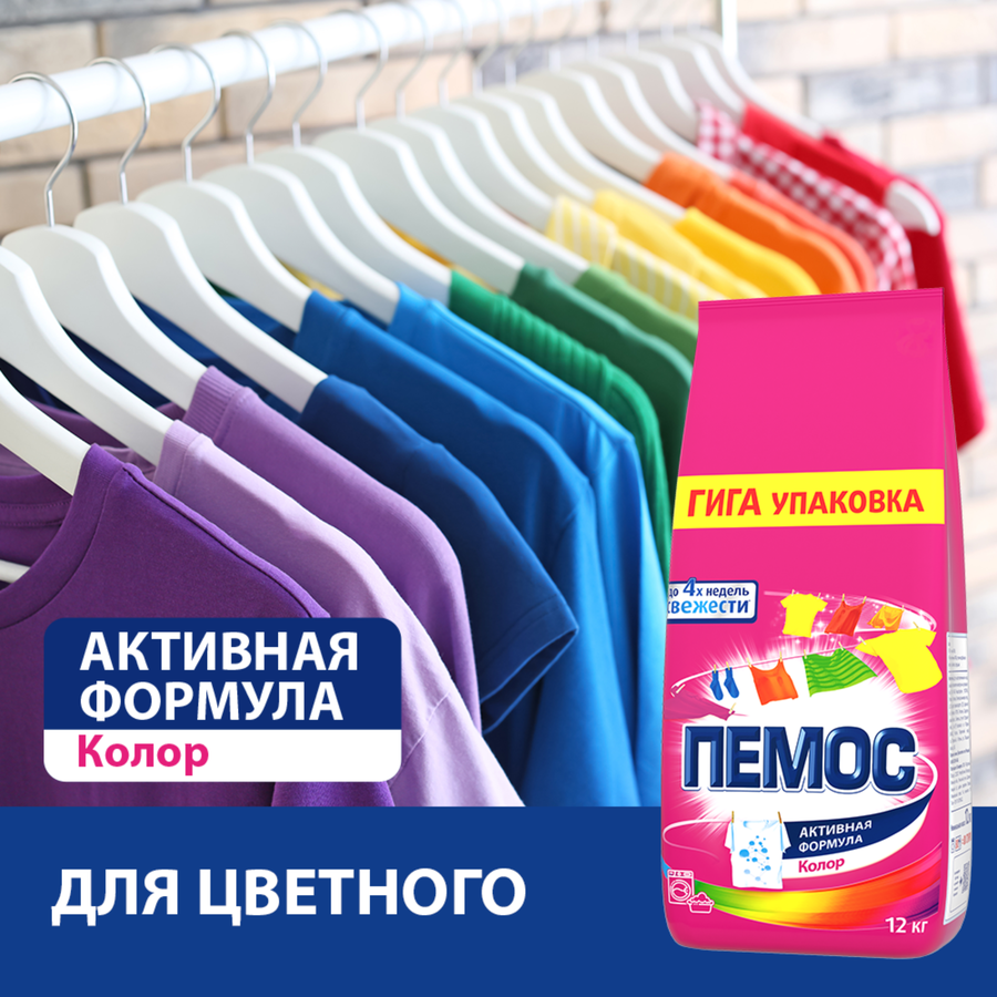 Стиральный порошок ПЕМОС Актив форм Колор, 2,7кг, превью