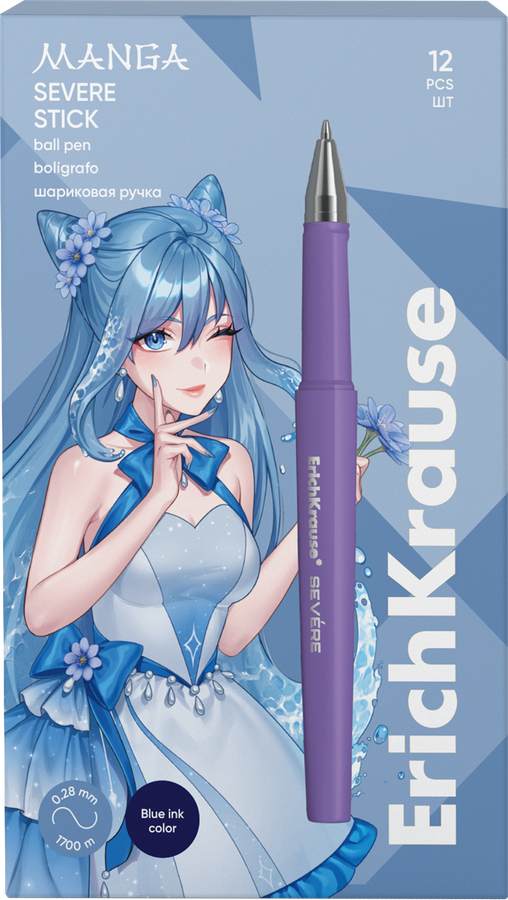 Ручка шариковая ERICHKRAUSE Severe stick manga Ultra glide technology, синий, Арт. 61052, предпросмотр