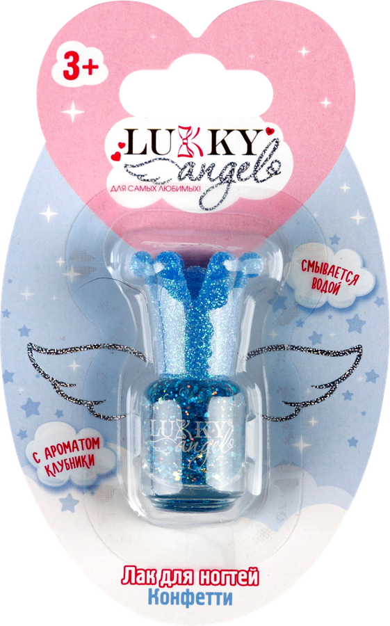 Лак для ногтей LUKKY Angel Конфетти, смываемый водой, с ароматом клубники, Арт. Т23502-Т23507, превью