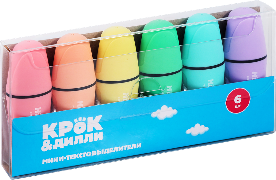 Набор мини-текстовыделителей КРОК&ДИЛЛИ 6 цветов, Арт. KW503-6, предпросмотр