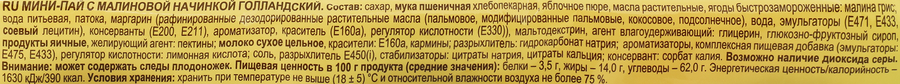 Печенье ЯШКИНО Мини-пай голландский с малиновой начинкой, 360г, превью