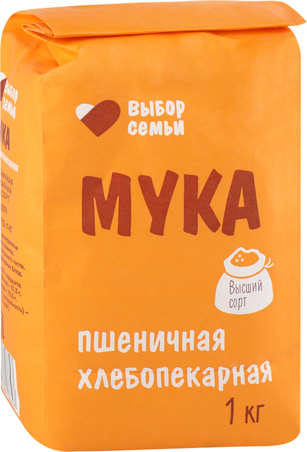 Мука пшеничная ВЫБОР СЕМЬИ хлебопекарная высший сорт, 1кг, превью